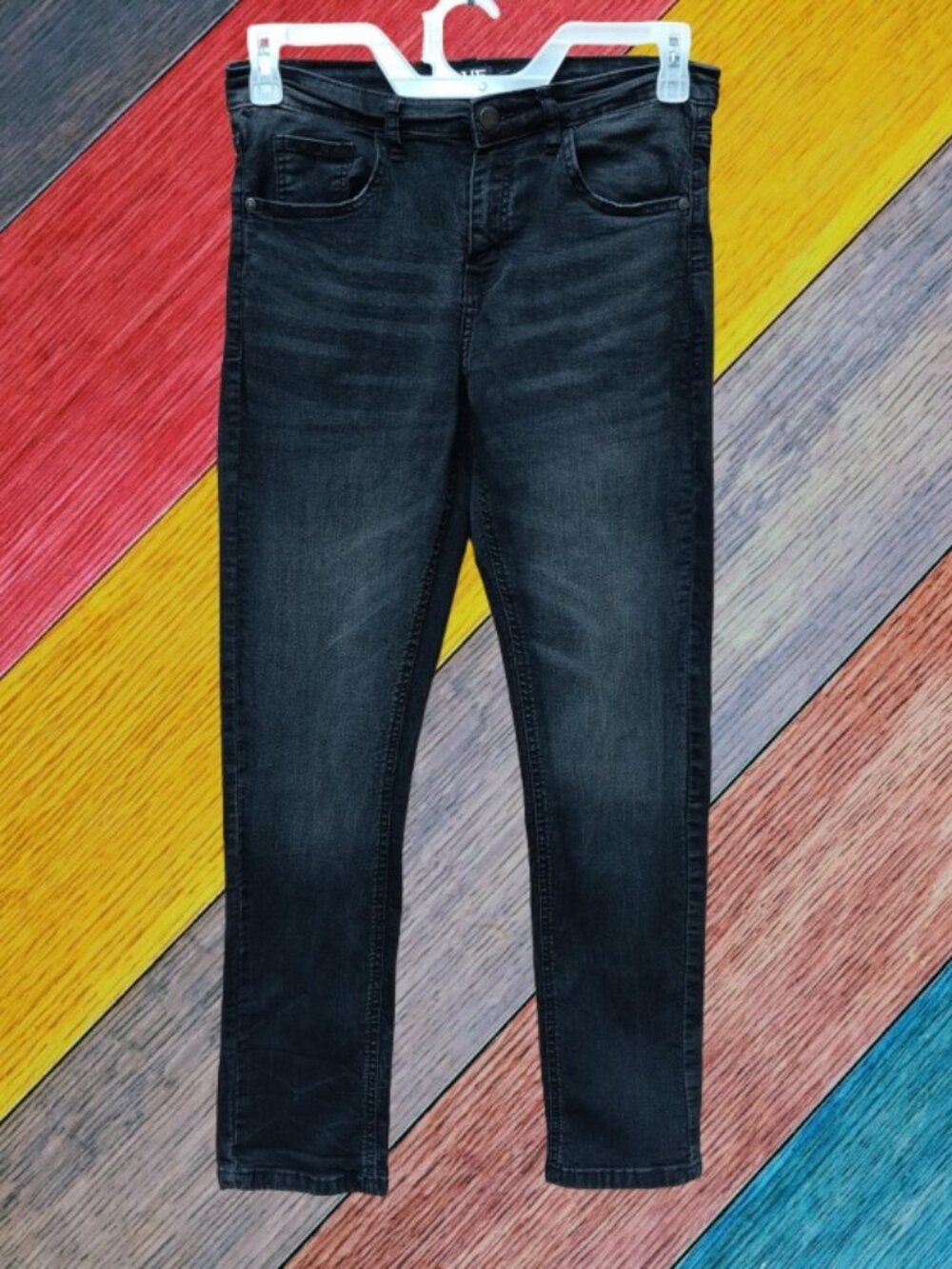 True Indigo Skinny Jeans Kids Juniors Size 16 Black Stretch Flex Waistband